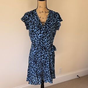 Banana Republic Blue Ruffled Wrap Mini Dress​​​